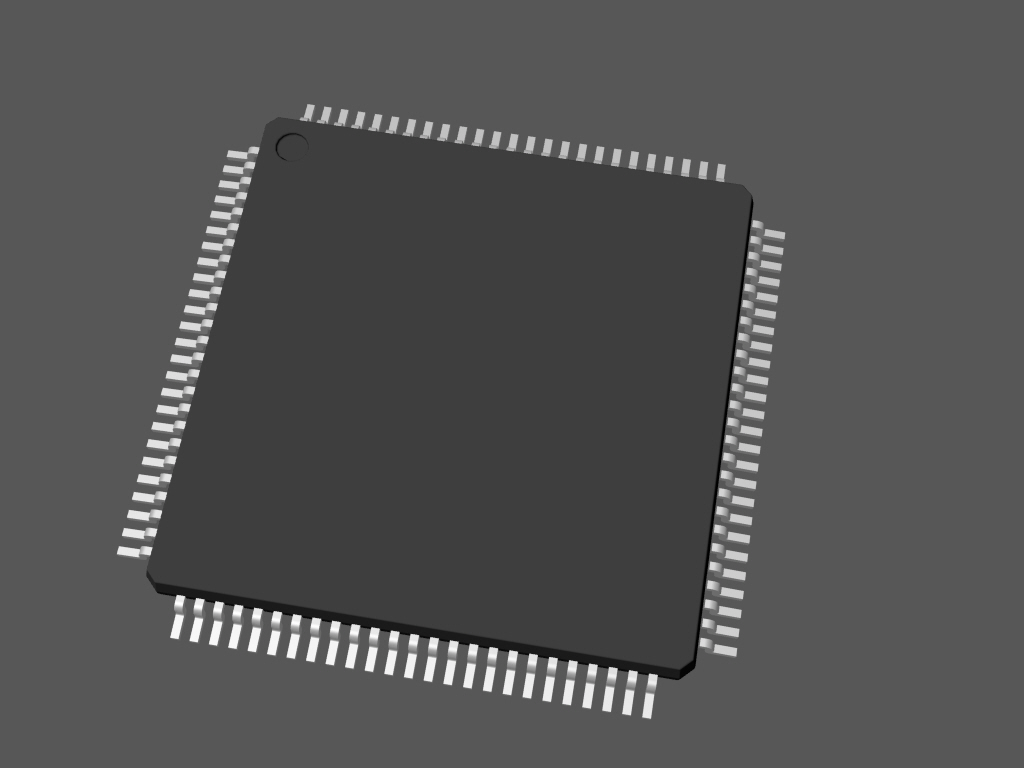 集成电路贴片100引脚封装TQFP 14x 14毫米